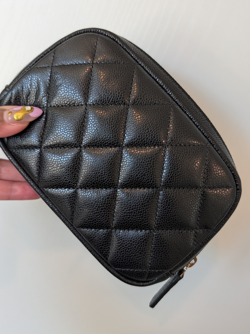 Chanel Quilted Caviar Leather Mini Cosmetic Pouch - Black - Picture 2 of 6